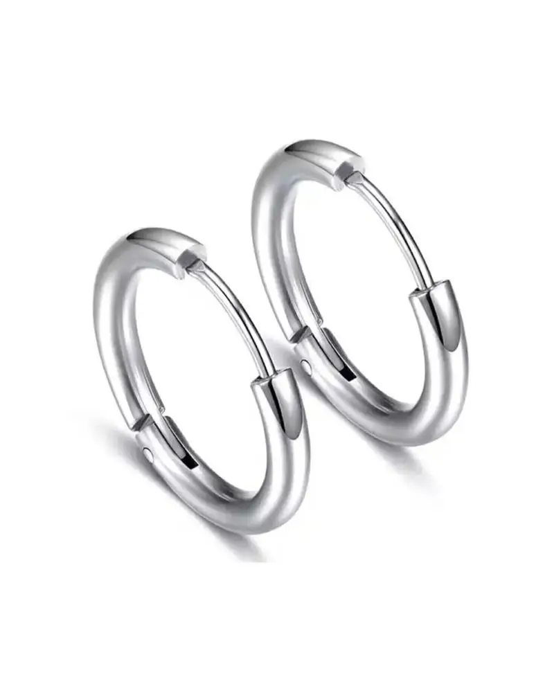 Cerrahi Çelik Gümüş Renk 10mm Halka Küpe Cerrahi Çelik Gümüş Renk 10mm Halka Küpe