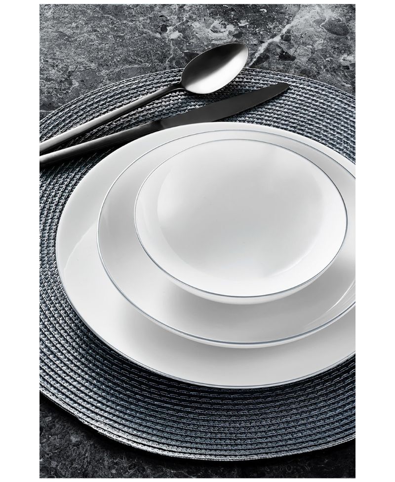 Güral Porselen Atina 18 Parça 6 Kişilik Bone Yemek Takımı Gümüş