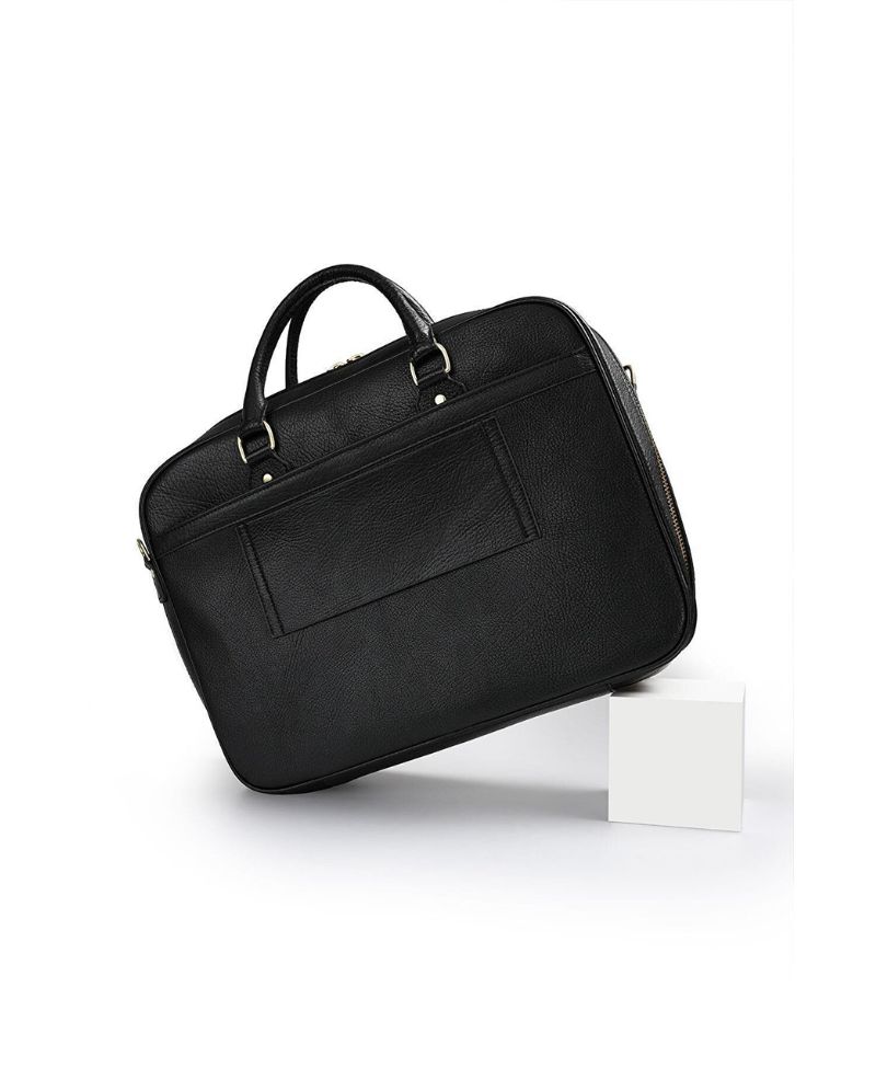 Deri Company Erkek Gerçek Deri Evrak Çantası Siyah